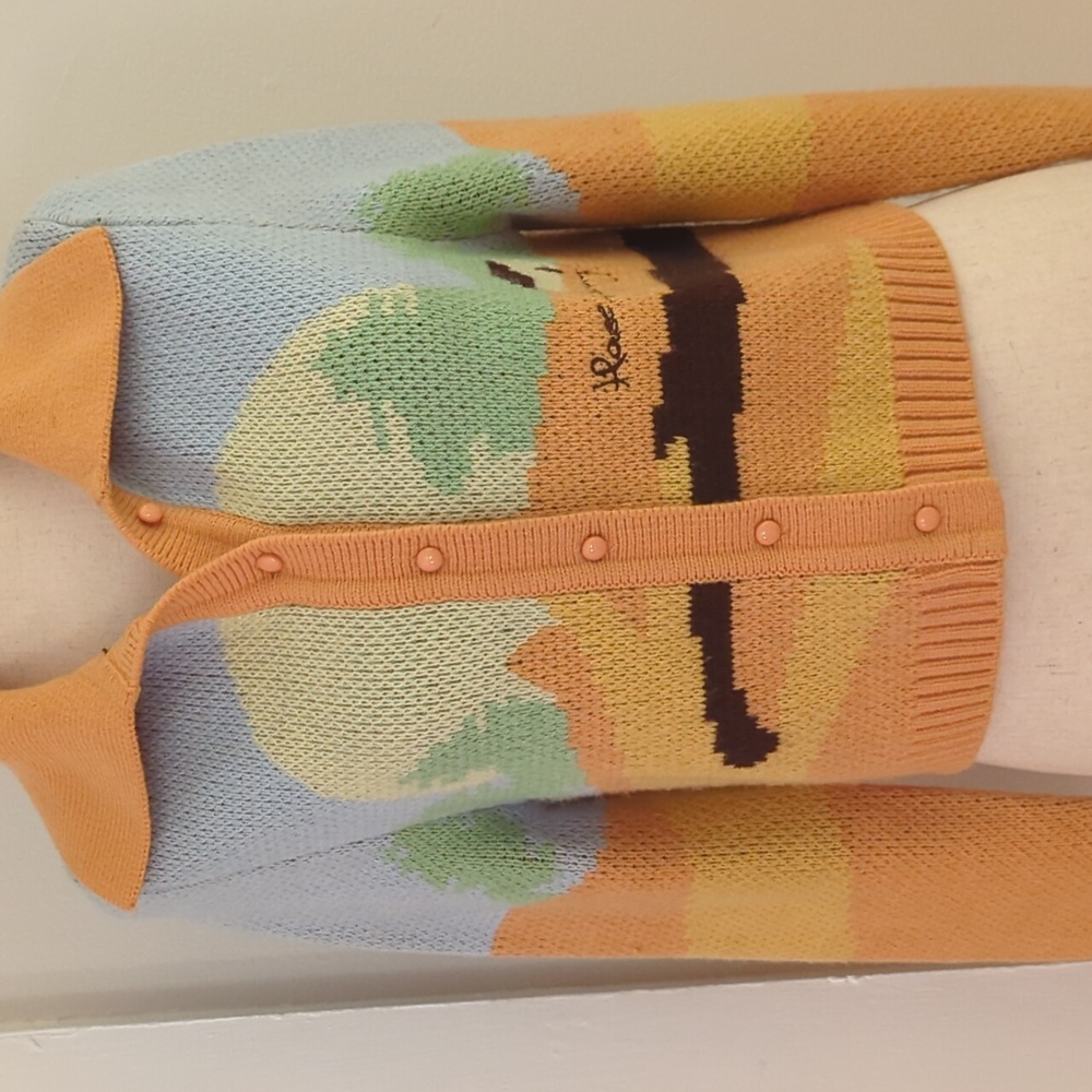 House of Sunny Daybreak Cropped Cardi in Orange, Size 4 US